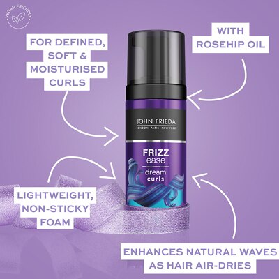 John Frieda Frizz Ease Dream Curls Air Dry Waves Styling Foam 150ml FEELUNIQUE